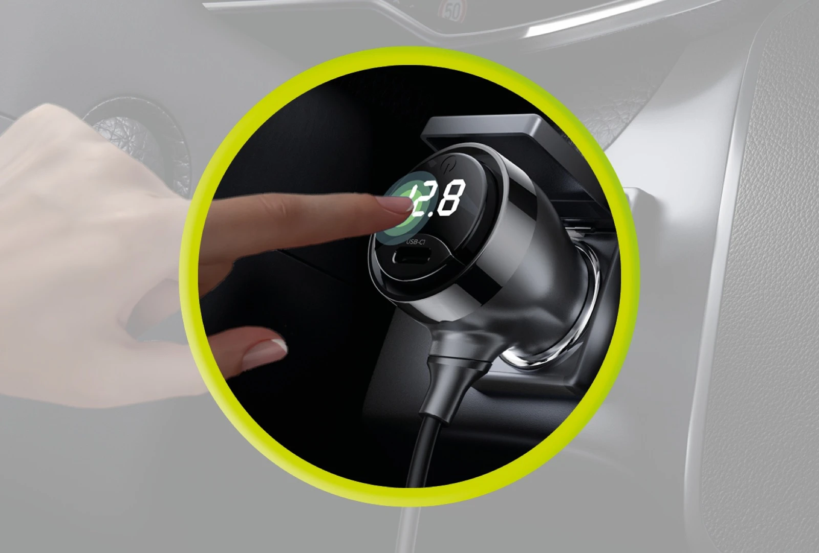 Įkroviklis Mobile Origin 75W 5in1 Car Charger CA23 - 2x USB-C + USB-A Port, 2x USB-C Cable aprašymas - Prekės nuotrauka