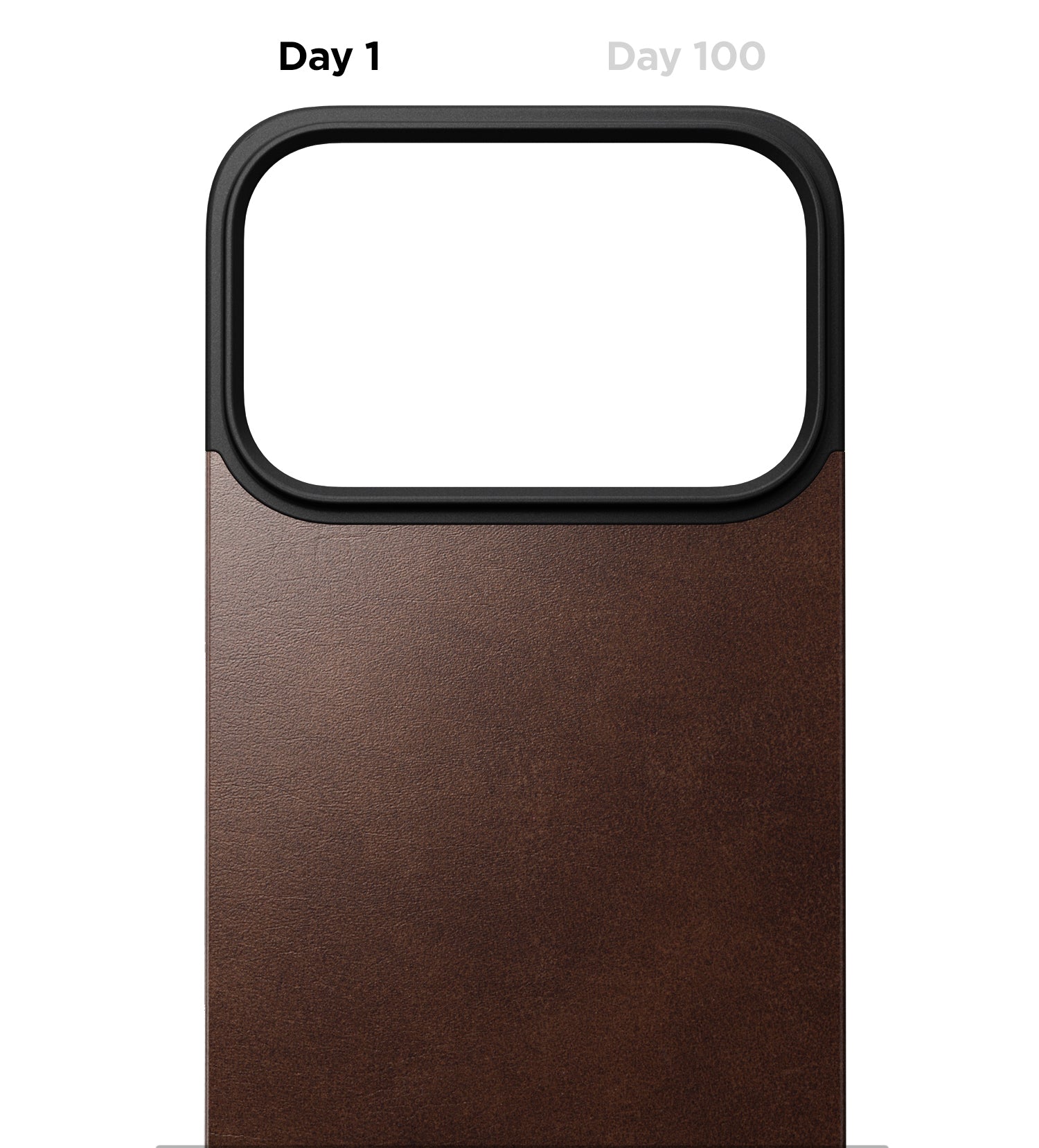 Dėklas Nomad Magnetinė odinė nugarėlė, sendinta ruda (Horween), su MagSafe - iPhone 18 Pro/17 Pro aprašymas - Prekės nuotrauka