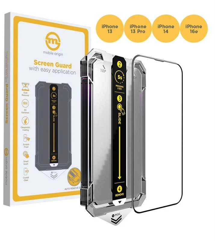 „Mobile Origin“ ekrano apsauga iPhone 16e/14/13/13 Pro su paprastu uždėjimu