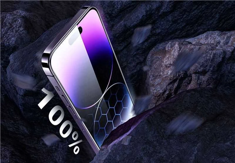 „Mobile Origin“ ekrano apsaugos „iPhone 14 Pro“ su lengvai aplikatoriumi, 2 vnt. pakuotėje