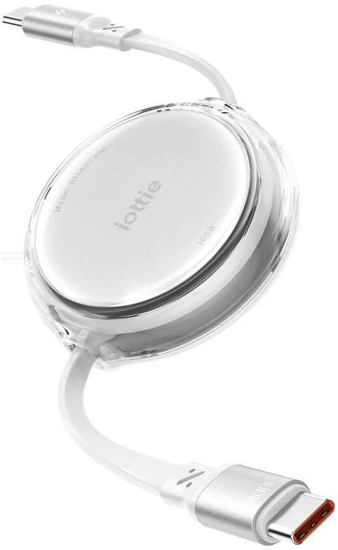 Kabelis iOttie 100W ištraukiamas USB-C kabelis, 2 vnt., baltas