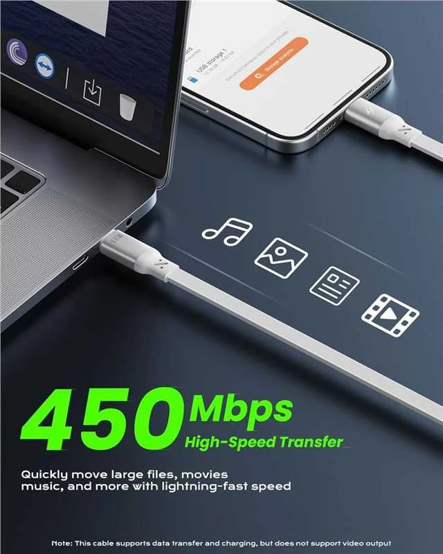 Kabelis iOttie 100W ištraukiamas USB-C kabelis, 2 vnt., baltas