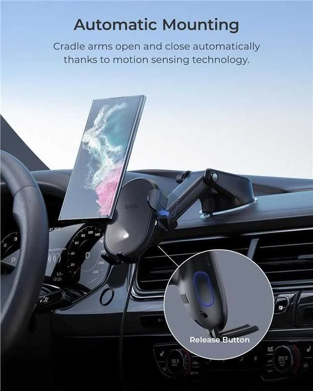 „iOttie AutoSense 2“ belaidis prietaisų skydelio ir priekinio stiklo laikiklis