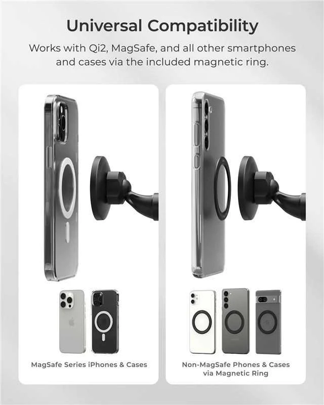 „iOttie iTap 3 MagSafe“ įleidžiamas laikiklis su magnetiniu žiedo adapteriu