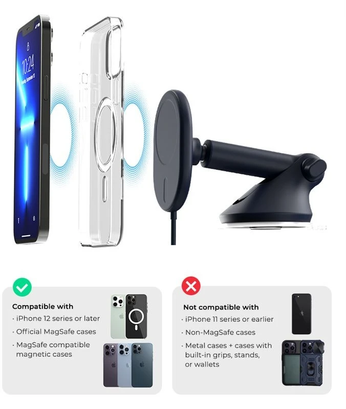 „iOttie Velox MagSafe“ magnetinis belaidis laikiklis prie prietaisų skydelio ir priekinio stiklo