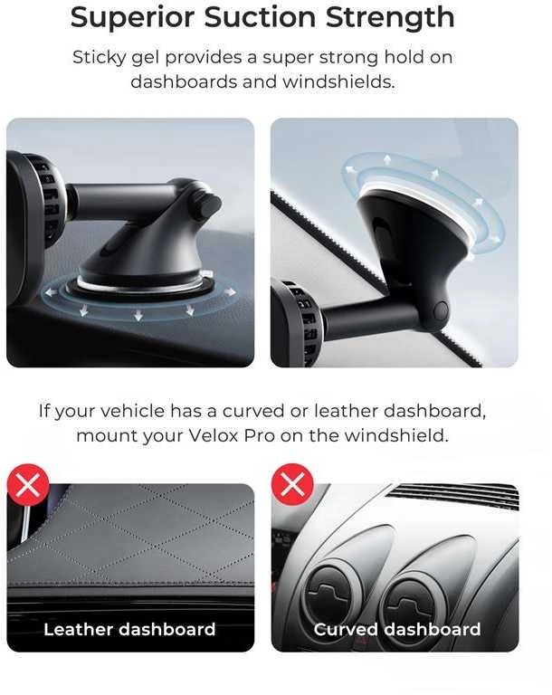 „iOttie Velox Pro MagSafe“ magnetinis belaidis „CryoFlow“ aušinimo laikiklis automobiliui, skirtas prietaisų skydeliui ir priekiniam stiklui