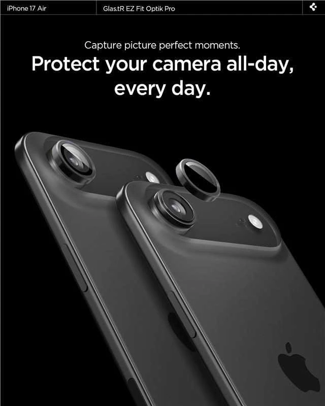 Kameros apsauga Spigen Glass tR EZ Fit Optik Pro 2 Pack, juodas - iPhone Air