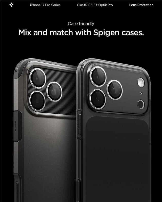 Kamerų apsauga Spigen Glass tR EZ Fit Optik Pro 2 Pack, sidabrinis - iPhone 17/16/15/14 Pro / 17/16/15/14 Pro Max