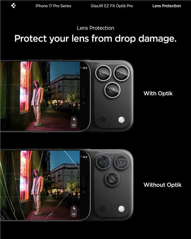 Kamerų apsauga Spigen Glass tR EZ Fit Optik Pro 2 Pack, sidabrinis - iPhone 17/16/15/14 Pro / 17/16/15/14 Pro Max