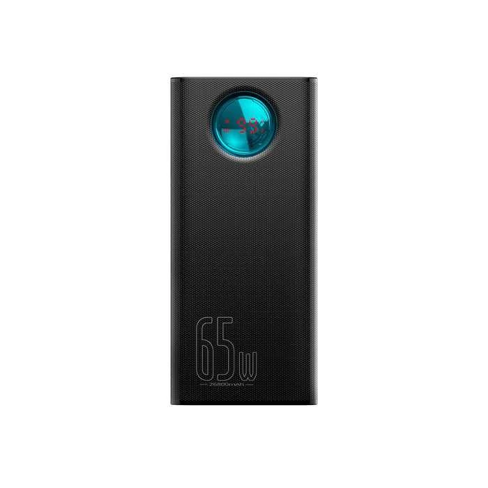 Kelionėms lėktuvu pritaikytas powerbank Baseus Amblight, 65W, 26800mAh