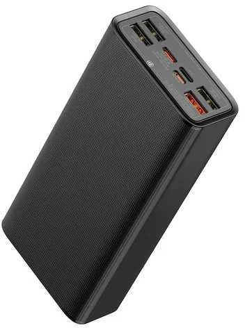 Kelionėms lėktuvu pritaikytas powerbank Baseus Amblight, 65W, 26800mAh