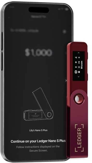 Aparatinė piniginė kriptovaliutoms Ledger Nano S Plus Crimson Magenta