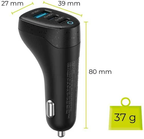 Mobile Origin 100 W automobilinis įkroviklis CA25 - 2x USB-C + USB-A