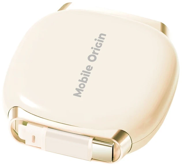 Mobile Origin 100 W ištraukiama kabelio dėžutė USB-C į USB-C CB7, smėlio spalvos