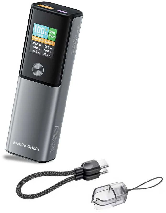 Mobile Origin 100 W PD 14 000 mAh išorinis akumuliatorius su ekranu PB12 - USB-C + USB-A