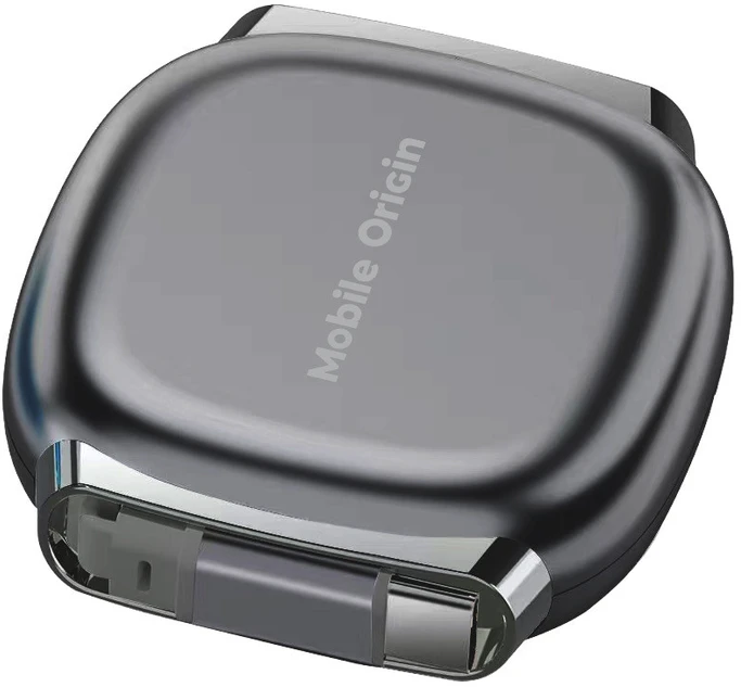Mobile Origin 100W ištraukiama USB-C į USB-C kabelio dėžutė CB7 kosminė pilka