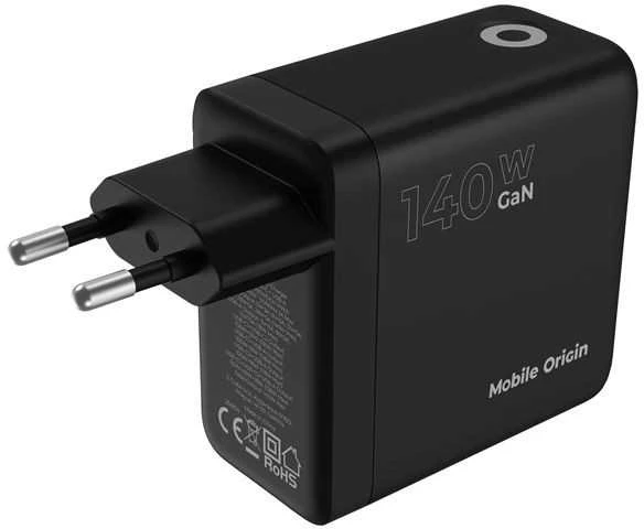 Įkroviklis Mobile Origin 140W GaN Ekranas Charger PW21 - 2x USB-C + USB-A