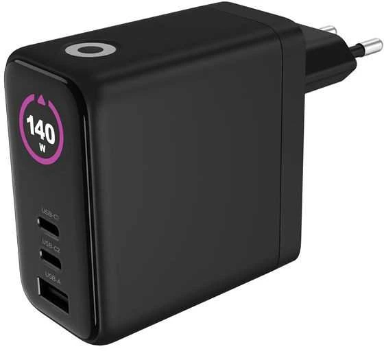 Įkroviklis Mobile Origin 140W GaN Ekranas Charger PW21 - 2x USB-C + USB-A