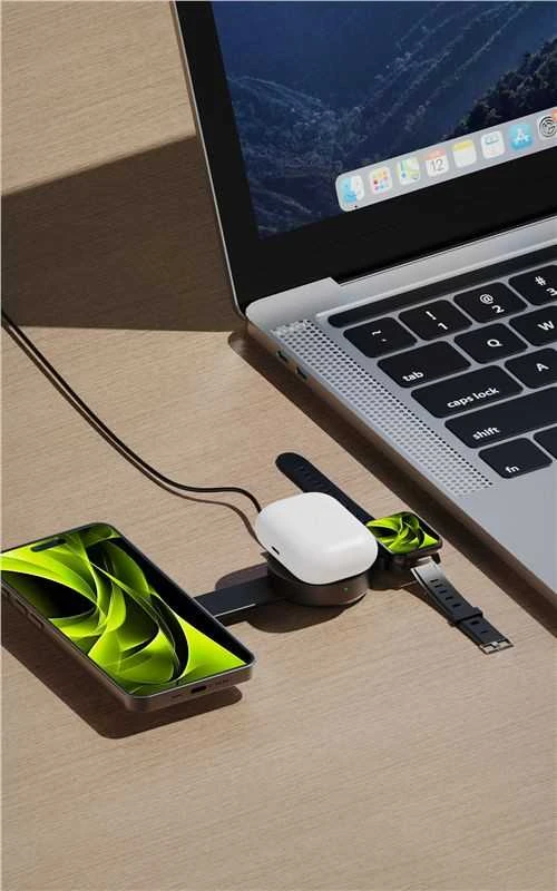Mobile Origin 3 viename Qi2 25 W sulankstomas magnetinis įkrovimo padėkliukas PW34, juodas