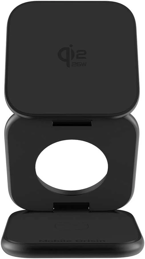 Mobile Origin 3 viename Qi2 25W itin plonas sulankstomas įkroviklis PW36 suderinamas su MagSafe matinė juoda