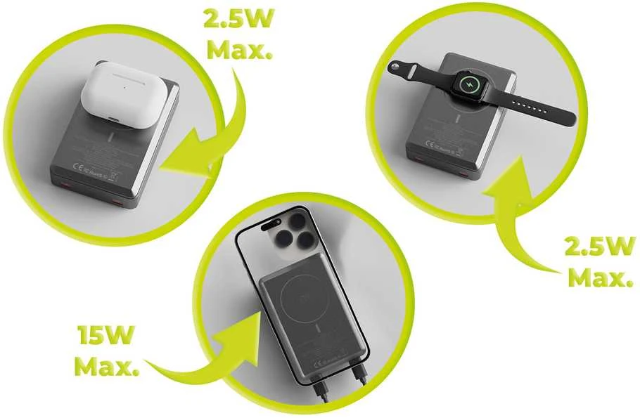 Mobile Origin 30 W PD 20000 mAh aliuminio išorinis akumuliatorius PB14, suderinamas su MagSafe