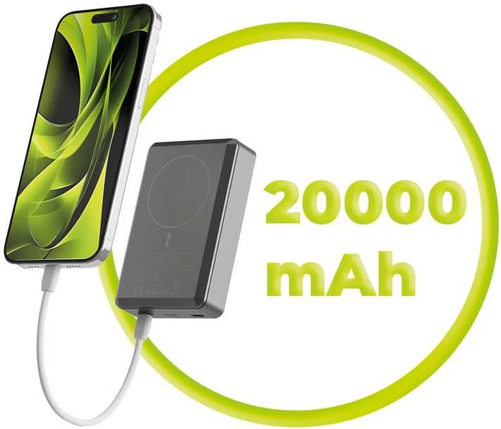 Mobile Origin 30 W PD 20000 mAh aliuminio išorinis akumuliatorius PB14, suderinamas su MagSafe