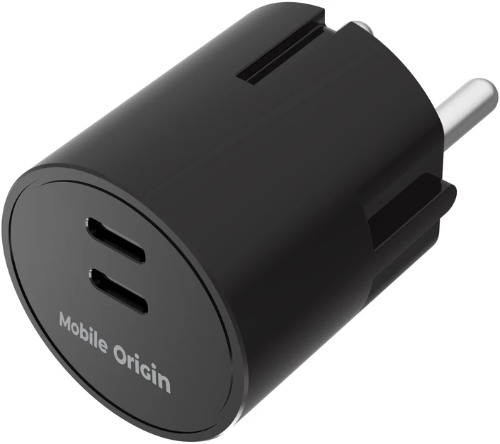 Mobile Origin 30W įkroviklio kištukas PW33 - 2x USB-C, juodas