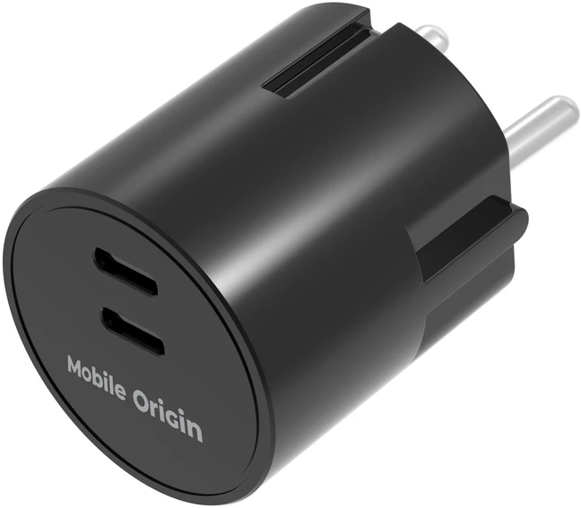 Mobile Origin 30W įkroviklio kištukas PW33 - 2x USB-C, juodas