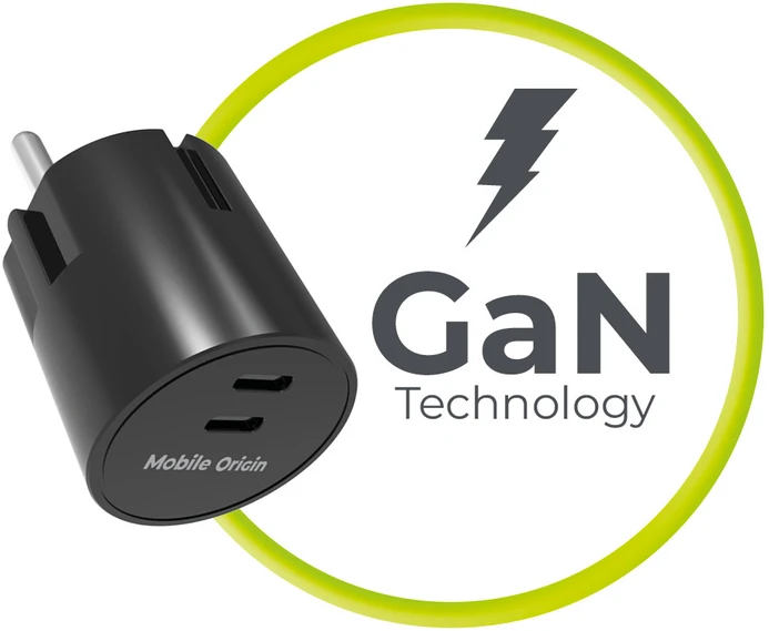 Mobile Origin 30W įkroviklio kištukas PW33 - 2x USB-C, juodas