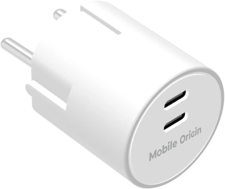 Mobile Origin 30W įkroviklis PW33 - 2x USB-C, baltas