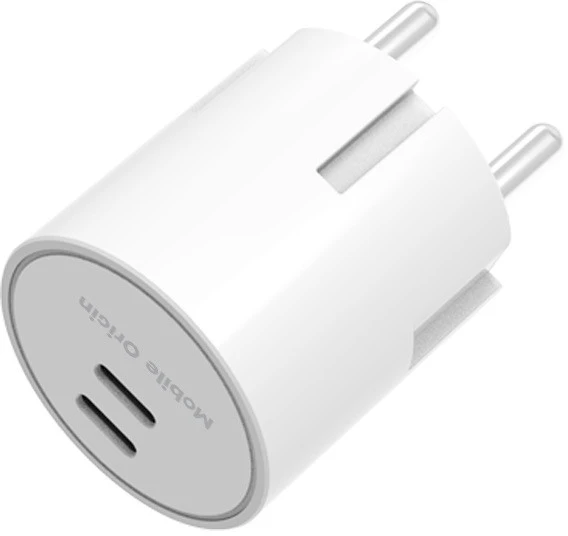 Mobile Origin 30W įkroviklis PW33 - 2x USB-C, baltas