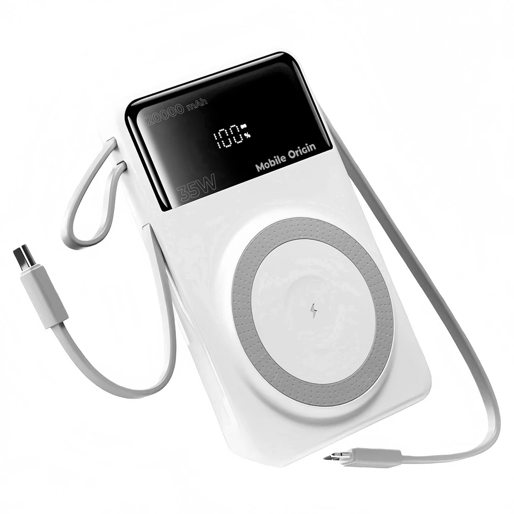 Mobile Origin 35W PD 20000mAh išorinis akumuliatorius su ekranu PB15 suderinamas su MagSafe