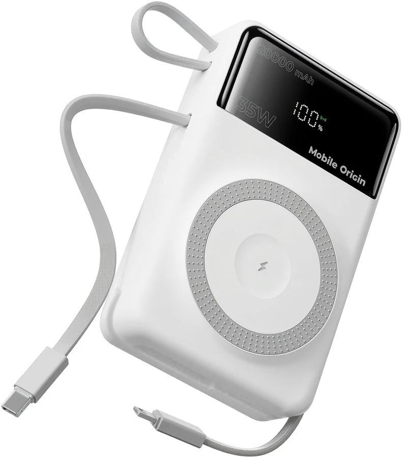 Mobile Origin 35W PD 20000mAh išorinis akumuliatorius su ekranu PB15 suderinamas su MagSafe