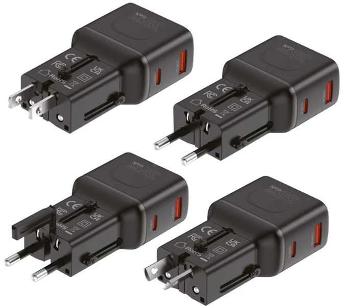 Įkroviklis Mobile Origin 35W Travel Adapteris, EU/US/UK/AU PW25, juodas