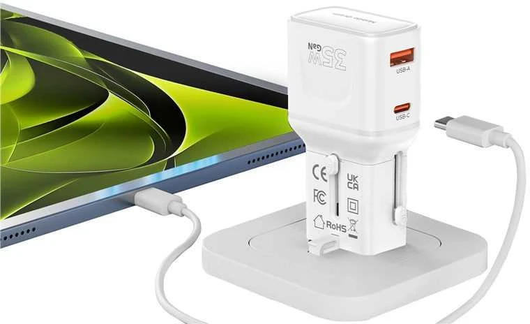 Įkroviklis Mobile Origin 35W Travel Adapteris, EU/US/UK/AU PW25, baltas
