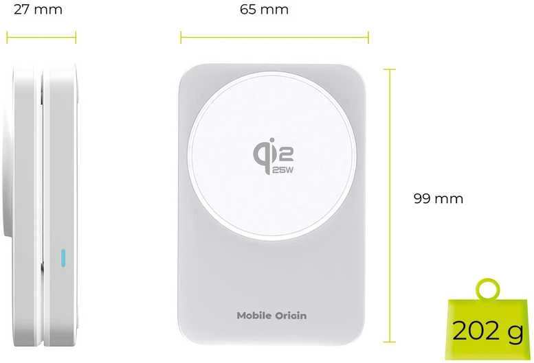 „Mobile Origin 3in1 Qi2 25W“ sulankstomas įkrovimo stovas PW35, suderinamas su „MagSafe“