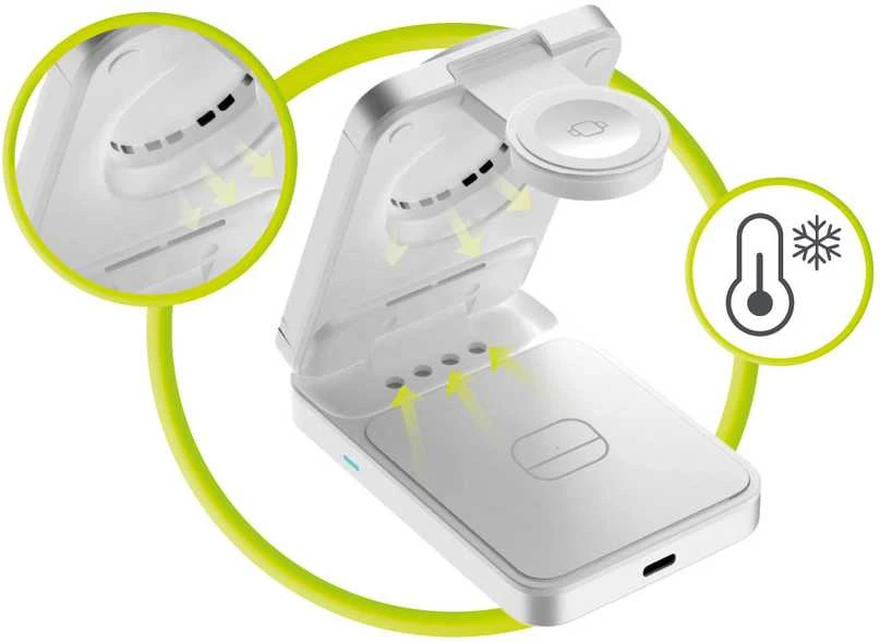 „Mobile Origin 3in1 Qi2 25W“ sulankstomas įkrovimo stovas PW35, suderinamas su „MagSafe“