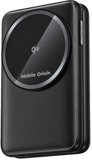 Mobile Origin 3in1 sulankstomas Qi2 įkroviklis PW8, juodas