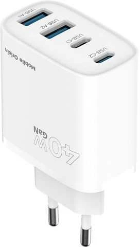 Įkroviklis Mobile Origin 40W GaN sieninis įkroviklis PW22 - 2x USB-C + 2x USB-A