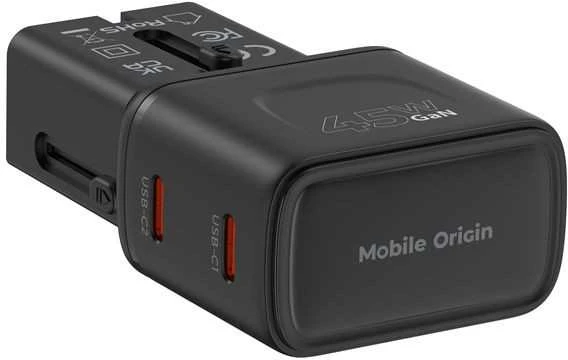 Įkroviklis Mobile Origin 45W Travel Adapteris, EU/US/UK/AU PW26, juodas