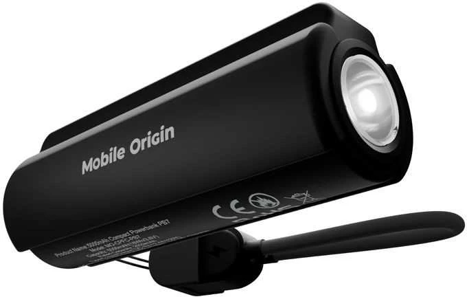 „Mobile Origin“ 5000 mAh kompaktiška „PowerBank PB7“ su žibintuvėliu ir USB-C laidu