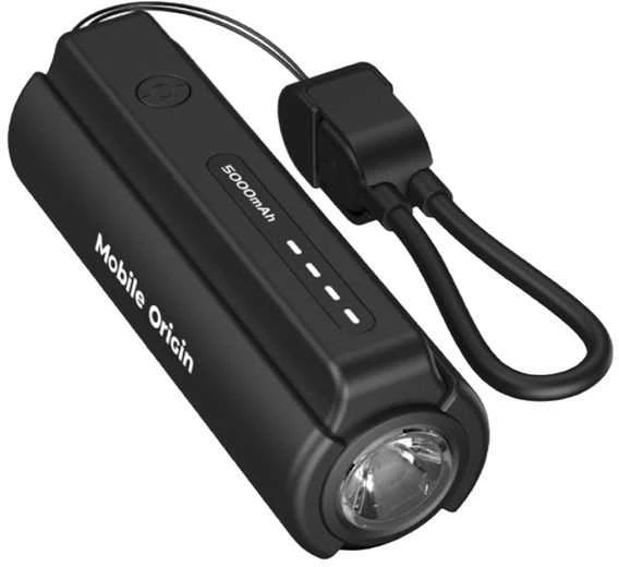 „Mobile Origin“ 5000 mAh kompaktiška „PowerBank PB7“ su žibintuvėliu ir USB-C laidu