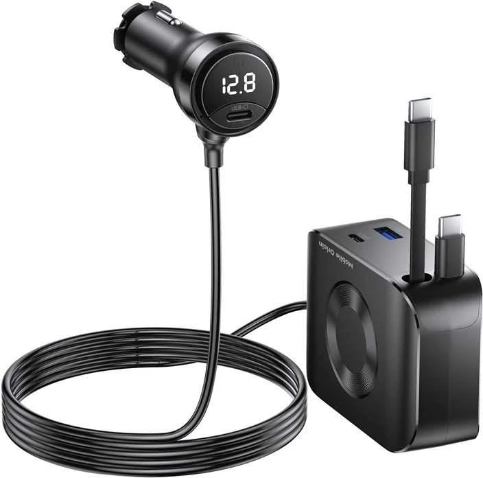 Įkroviklis Mobile Origin 75W 5in1 automobilinis įkroviklis CA23 - 2x USB-C + USB-A prievadai, 2x USB-C laidai