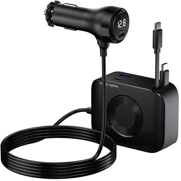 Įkroviklis Mobile Origin 75W 5in1 automobilinis įkroviklis CA23 - 2x USB-C + USB-A prievadai, 2x USB-C laidai