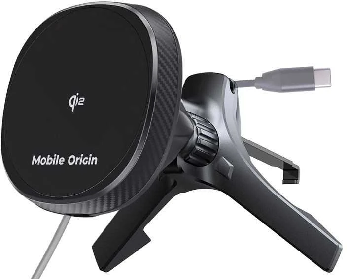 Mobile Origin belaidis automobilio ventiliacijos angos Qi2 įkroviklis CA15