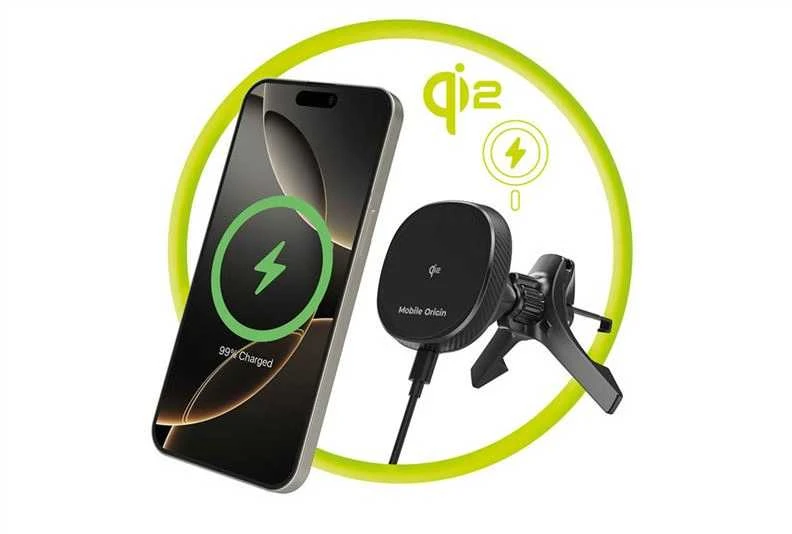 Mobile Origin belaidis automobilio ventiliacijos angos Qi2 įkroviklis CA15