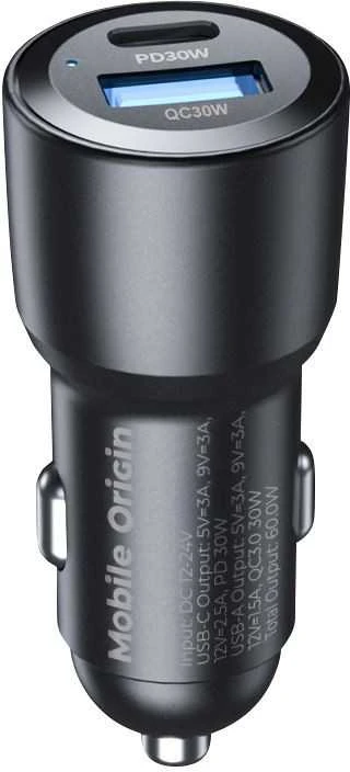 Mobile Origin automobilinis įkroviklis 60 W USB-C ir USB-A