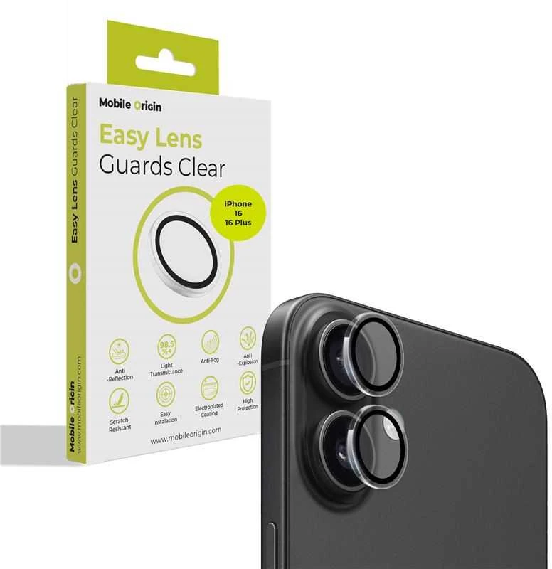 Mobile Origin „Easy Lens“ apsauginiai dėklai, skaidrūs – „iPhone 16/16 Plus“