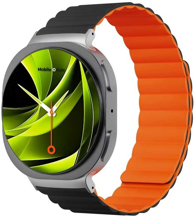 Mobile Origin Easy Strap magnetinis dirželis Galaxy Watch 8 juodas/oranžinis