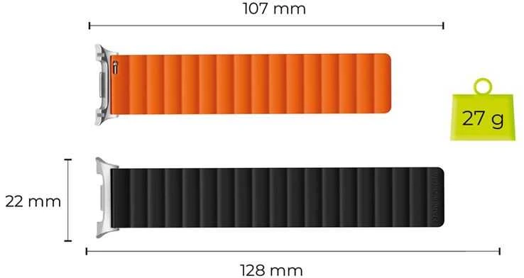 Mobile Origin Easy Strap magnetinis dirželis Galaxy Watch 8 juodas/oranžinis